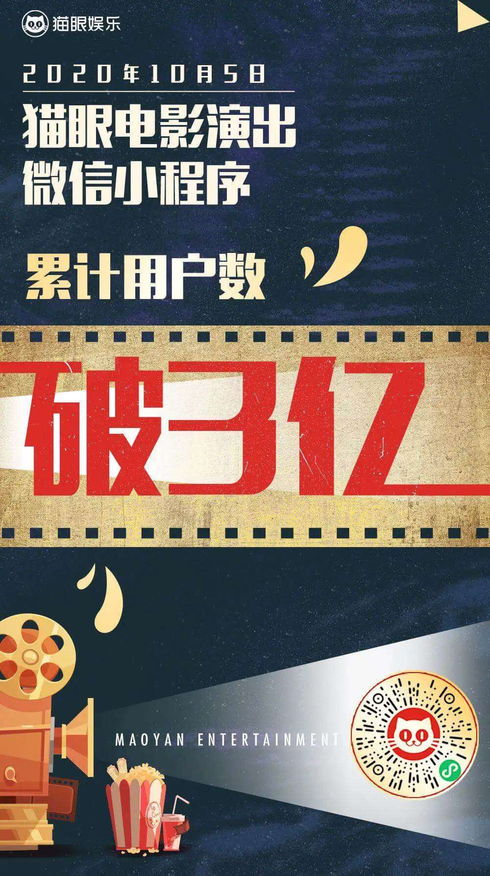 猫眼电影演出微信小程序累计用户数破3亿